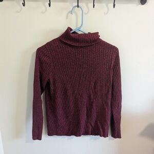 Kim Rogers Heathered Maroon Turtleneck